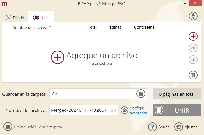 Icecream PDF Split and Merge - unir PDF modo